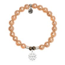 Load image into Gallery viewer, "Thank You" Flower Silver Charm Bracelet - TJazelle