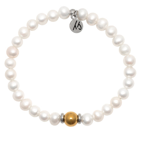 White Pearl with Gold Filled Ball - The Cape Bracelet Reverse