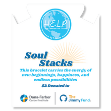 Load image into Gallery viewer, Silver with Blue Amazonite Charity Soul Stacker - The Jimmy Fund Charity Bracelet