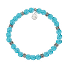 Load image into Gallery viewer, Silver with Blue Amazonite Charity Soul Stacker - The Jimmy Fund Charity Bracelet