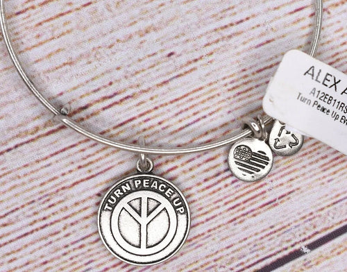 Turn Peace Up Charm Bangle Bracelet - Alex and Ani