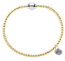 Load image into Gallery viewer, Gold Filled &amp; Silver Twist Cape Cod Single Ball Bangle