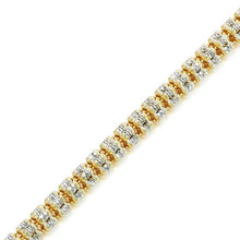 Load image into Gallery viewer, 5mm D-C Ice Barrel Chain - Two-Tone - Rhodium Plated - Sterling Silver Rhodium Plated
