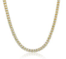 Load image into Gallery viewer, 5mm D-C Ice Barrel Chain - Two-Tone - Rhodium Plated - Sterling Silver Rhodium Plated