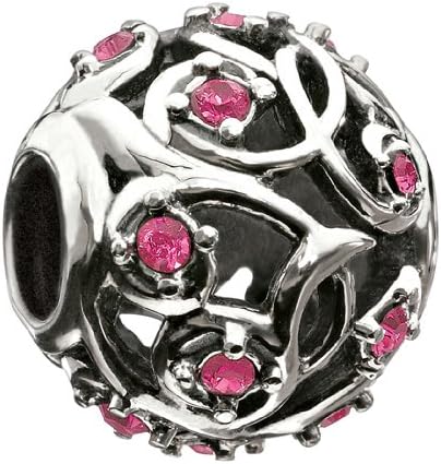 Pink Leaves & Vines Bead - Chamilia