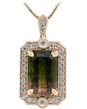 Load image into Gallery viewer, Watermelon Tourmaline Pendant - 14K Rose Gold
