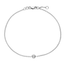Load image into Gallery viewer, Delicate Solo Diamond Bracelet - 14K White Gold