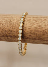 Load image into Gallery viewer, Gold Rhinestone Flexible &amp; Stackable Bangle Bracelet