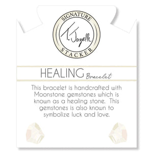 Healing White Round Moonstone Stacker - TJazelle