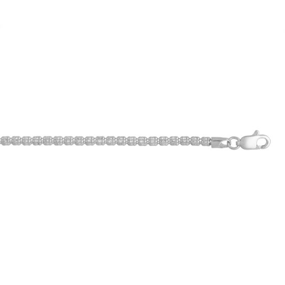 Fancy Ice Chain Bracelet - 2.74mm 14K White Gold