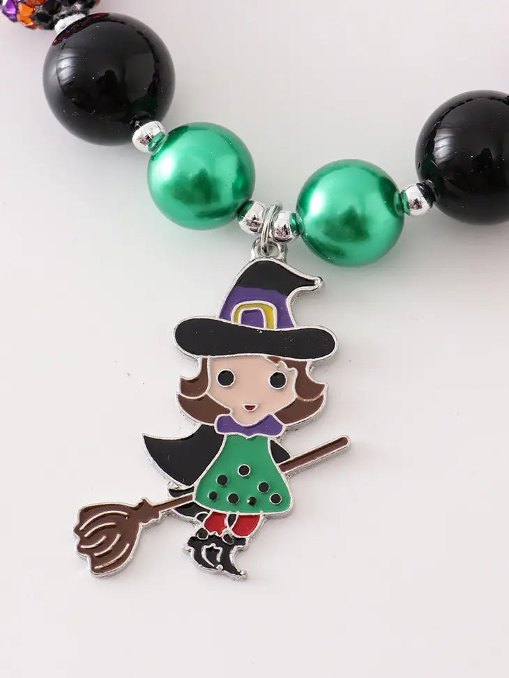 Halloween Witch Bubble Chunky Necklace