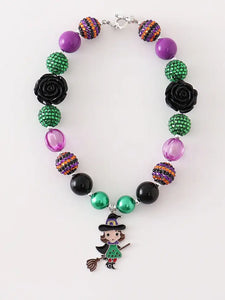 Halloween Witch Bubble Chunky Necklace