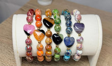 Load image into Gallery viewer, Brown Jasper Worry Stone Heart Bracelet