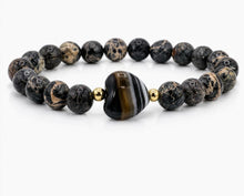 Load image into Gallery viewer, Brown Jasper Worry Stone Heart Bracelet
