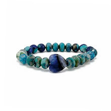 Load image into Gallery viewer, Blue Worry Stone Heart Bracelet