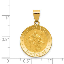 Load image into Gallery viewer, Saint Christopher Round Medal Pendant - 14K Yellow Gold