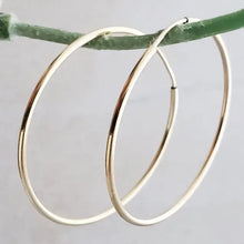 Load image into Gallery viewer, Yellow Gold Filled Endless Hoops - 35mm