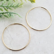Load image into Gallery viewer, Yellow Gold Filled Endless Hoops - 35mm