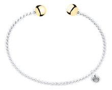 Load image into Gallery viewer, Cape Cod Twist Cuff Bangle with 2 Beads - 14K Yellow Gold