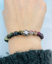Load image into Gallery viewer, Tourmaline Sunflower Beaded Bracelet