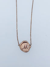 Load image into Gallery viewer, Wax Initial Stamp Necklace - 14K Rose Gold