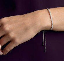 Load image into Gallery viewer, SUBTLE BRACELET, WHITE, RHODIUM PLATED