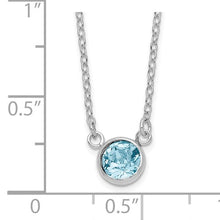 Load image into Gallery viewer, Blue Crystal Bezel Necklace - Sterling Silver