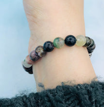 Load image into Gallery viewer, Tourmaline Sunflower Beaded Bracelet