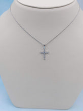 Load image into Gallery viewer, CZ Cross with Adjustable Chain - Sterling Silver