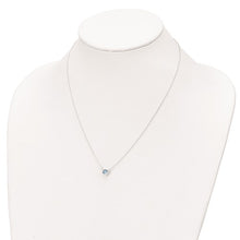 Load image into Gallery viewer, Blue Crystal Bezel Necklace - Sterling Silver