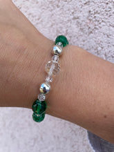 Load image into Gallery viewer, Clear Round Center Green Crystal Bling Bracelet - JoJoLovesYou