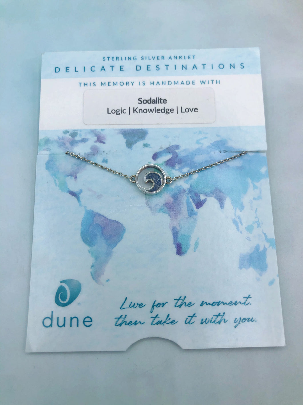 Delicate Dune Wave Anklet - Sodalite Power Stone