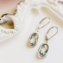 Load image into Gallery viewer, Rectangle Gemstone Leverback Earring