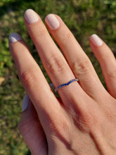 Load image into Gallery viewer, Ombré Sapphire V Band - 14K White Gold