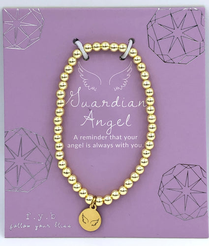 Gold Hematite Guardian Angel Bracelet