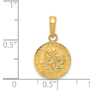 St. Christopher Round Medal - 14K Yellow Gold