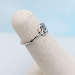 Peace Toe Ring - Sterling Silver