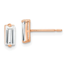 Load image into Gallery viewer, 10K Rose Gold Polished CZ Stud Earrings
