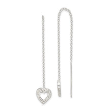 Load image into Gallery viewer, Heart Threader Earrings - Sterling Silver
