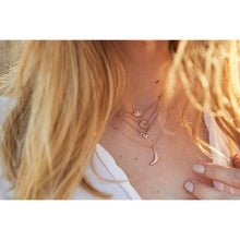 Load image into Gallery viewer, Diamond Moon And Stars Necklace - 14K Rose Gold