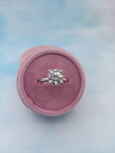 Load image into Gallery viewer, 3.6 Carat Lab Created Diamond Engagement Ring with Hidden Halo - 14K White Gold