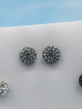 Load image into Gallery viewer, 8mm Crystal Ball Stud Earrings - Sterling Silver