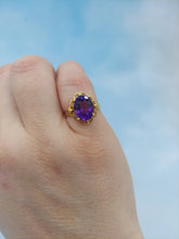 Load image into Gallery viewer, Oval Brazilian Amethyst Ring - 18K Gold