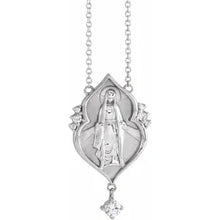 Load image into Gallery viewer, Miraculous Medal Diamond Necklace -Sterling Silver