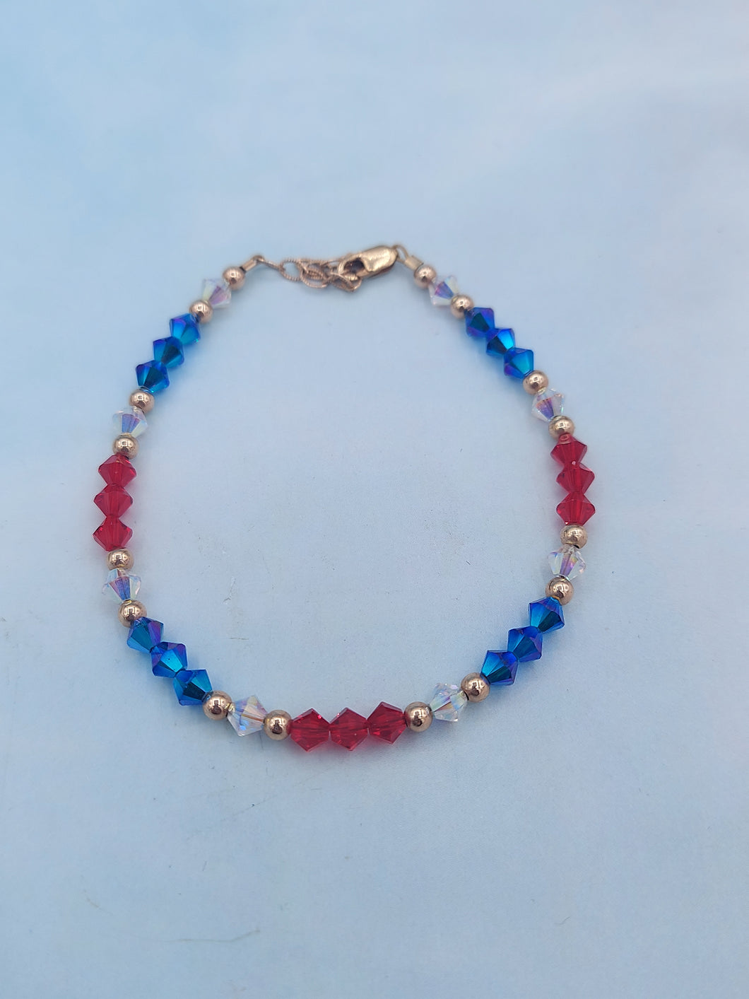 Red, White, and Blue Crystal Bracelet