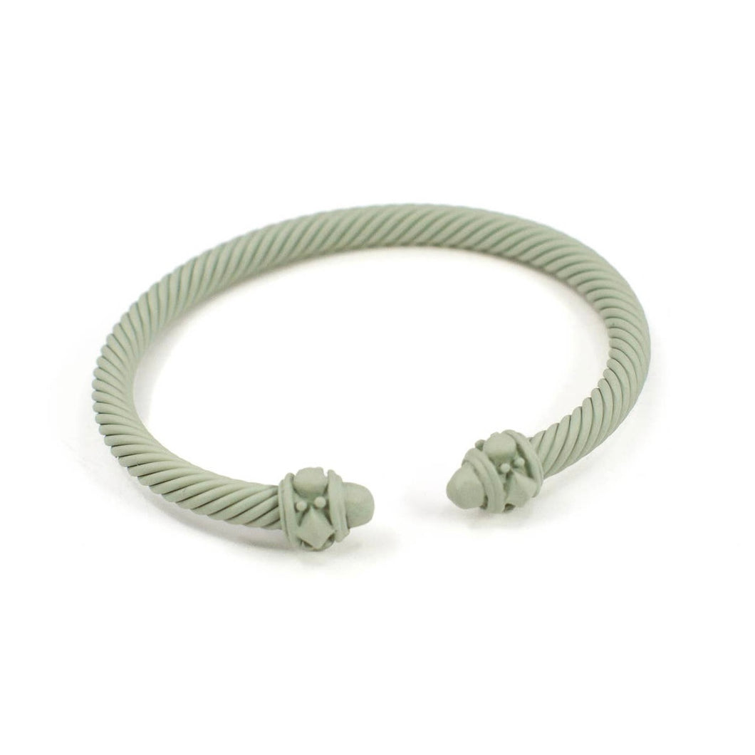 Matte Sage Cable Cuff Bracelet