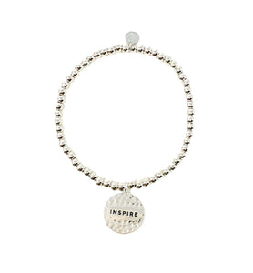 Stay Inspired- Sentiment Charm Bracelet