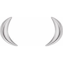 Load image into Gallery viewer, Crescent Moon Earrings - 14K White Gold