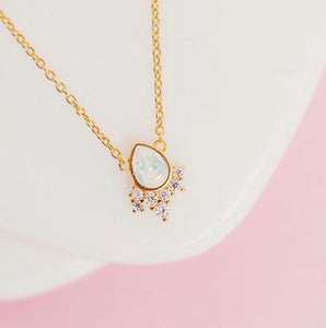 "Chloe" Necklace in White Opal Swarovski®