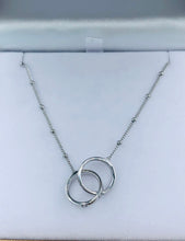 Load image into Gallery viewer, Two Rings with Screw Design Necklace on Ball Chain